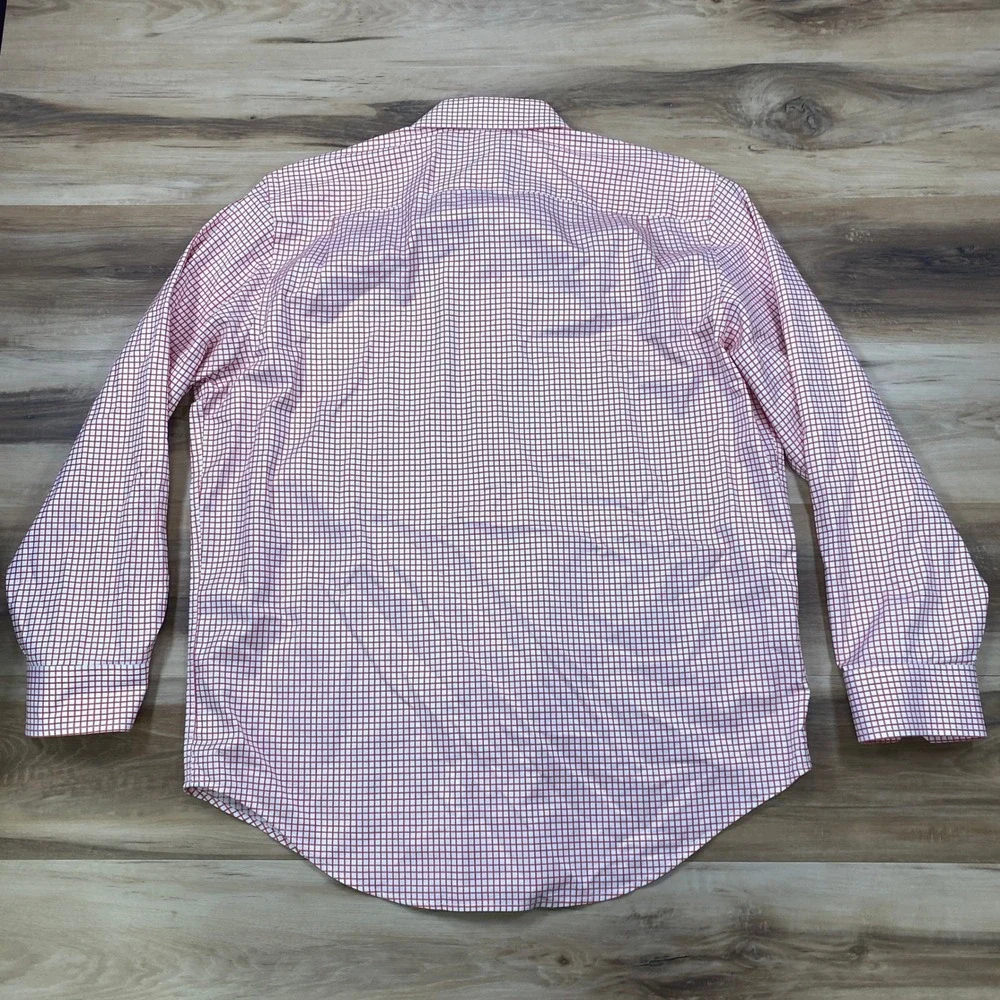 Banana Republic Shirt Men XL Classic Red White Windowpane Cotton Button Down Ivy